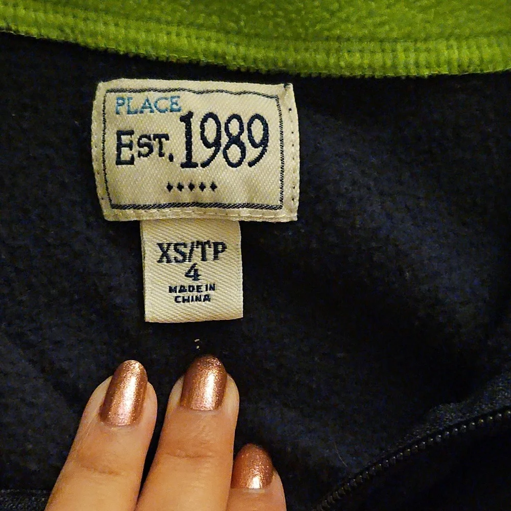 1989 Place Navy and Lime Half-Zip Sweatshirt 💓4/$25 - Picture 4 of 4